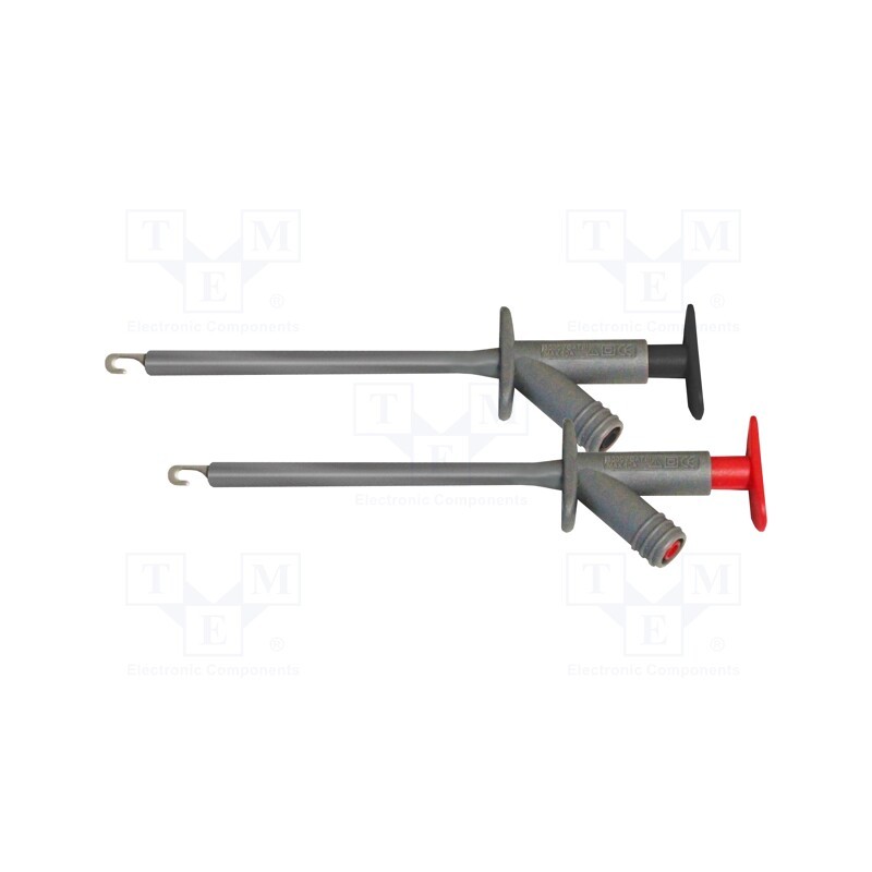 1 pcs x PEAKTECH - P 7000 - Clip-on probe, hook type, 10A, black,red, 4mm, Overall len: 150mm