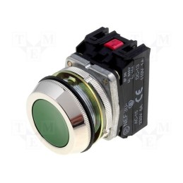 1 pcs x PROMET - NEF30-K2XZ - Switch: push-button, 30mm, Stabl.pos: 1, NO x2, green, IP56, NEF30