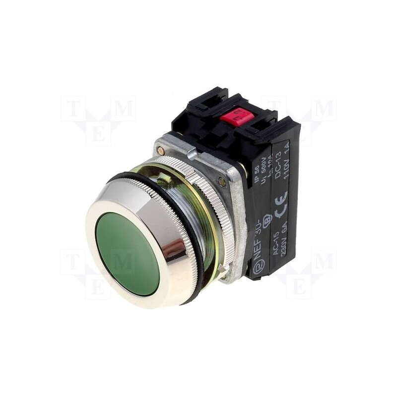 1 pcs x PROMET - NEF30-K2XZ - Switch: push-button, 30mm, Stabl.pos: 1, NO x2, green, IP56, NEF30