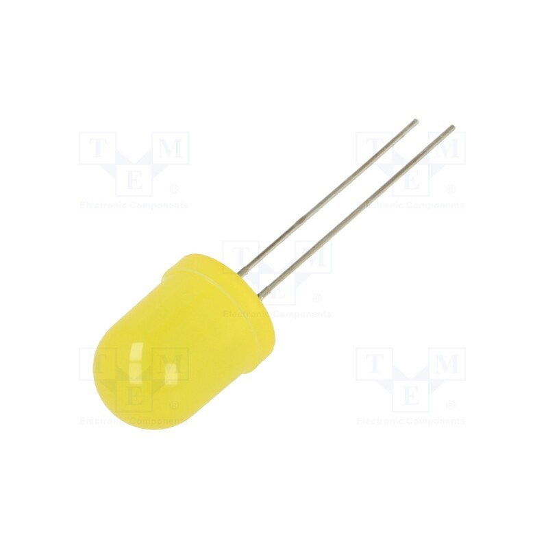 1 pcs x LUCKYLIGHT - LL-1003UYD2D-Y2-1A - LED, 10mm, yellow, 120÷210mcd, 60°, Front: convex, 1.6÷2.6V