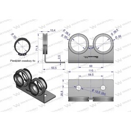 Double holder for euro push pull quick connectors