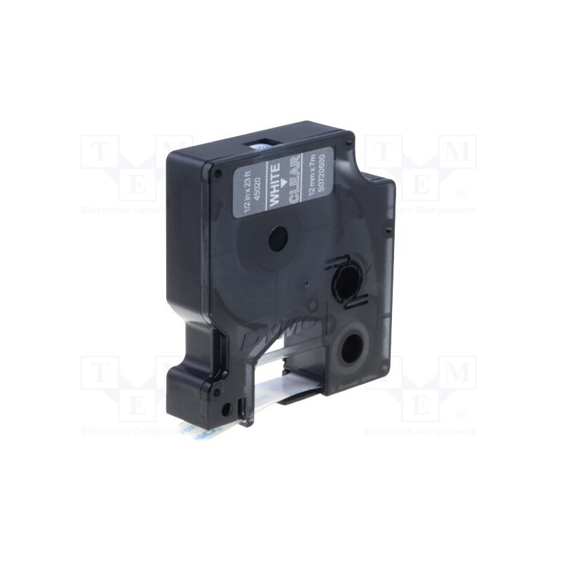 1 rol x DYMO - S0720600 - Tape, 12mm, 7m, transparent, Character colour: white