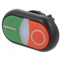 1 pcs x EATON ELECTRIC - M22S-DDLM-GR-X1/X0 - Switch: double, 22mm, Stabl.pos: 1, green/red, M22-FLED,M22-LED