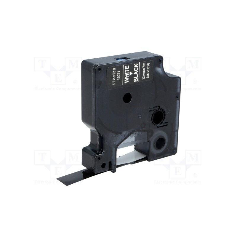 1 rol x DYMO - S0720610 - Tape, 12mm, 7m, black, Character colour: white