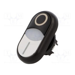 1 pcs x EATON ELECTRIC - M22S-DDLM-WS-X1/X0 - Switch: double, 22mm, Stabl.pos: 1, white/black, M22-FLED,M22-LED