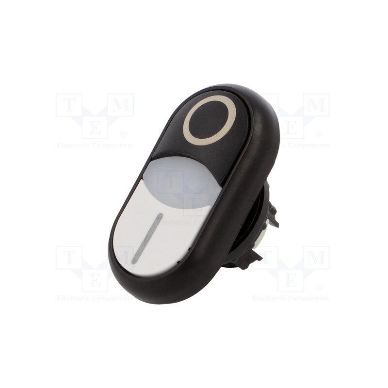 1 pcs x EATON ELECTRIC - M22S-DDLM-WS-X1/X0 - Switch: double, 22mm, Stabl.pos: 1, white/black, M22-FLED,M22-LED