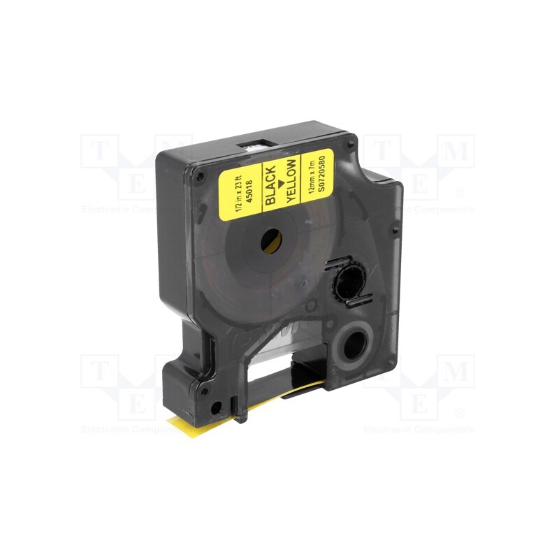 1 rol x DYMO - S0720580 - Tape, 12mm, 7m, yellow, Character colour: black