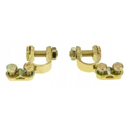 Universal brass battery clamps, set