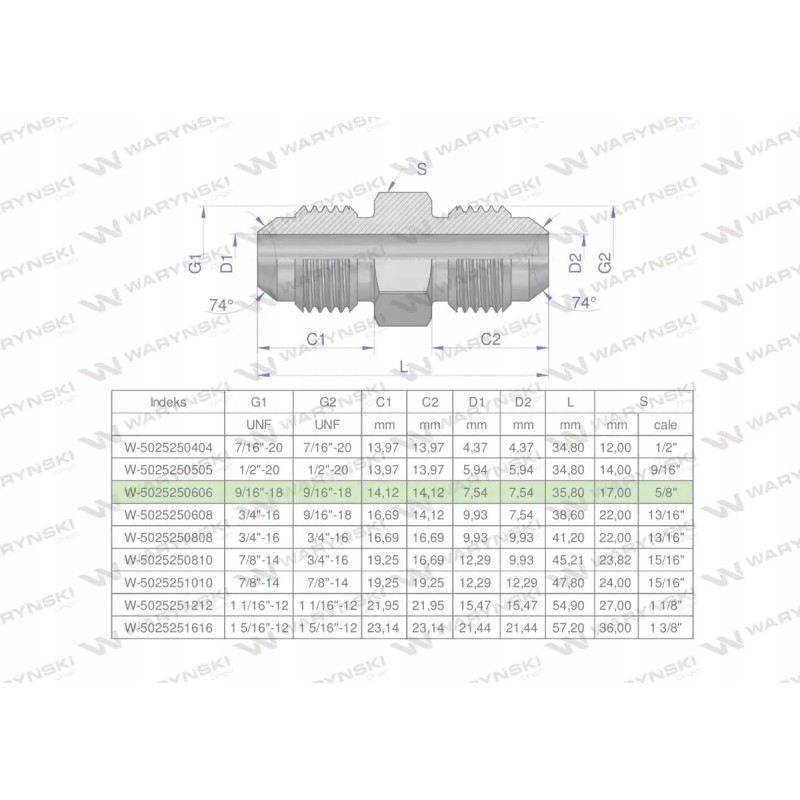 Inch hydraulic connector bb 9 16 unf jic