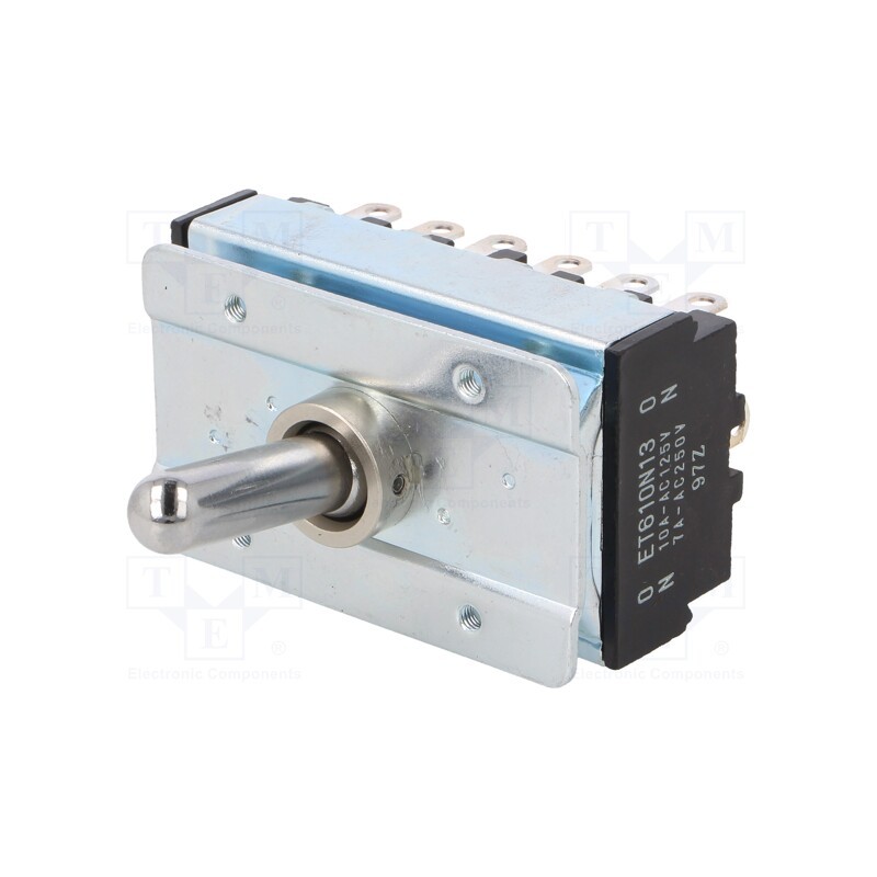 1 pcs x Nidec Copal Electronics - ET610N13-Z - Switch: toggle, Pos: 2, 6PDT, ON-ON, 10A/125VAC, Toggle: round, ET