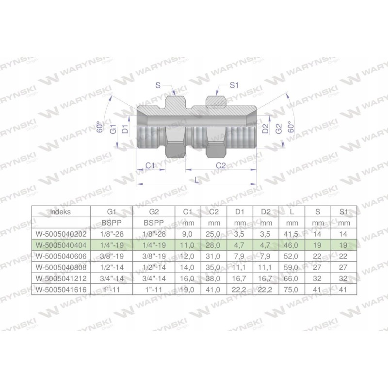 Hydraulic connector bb 1 4 bsp xsv 2 pcs