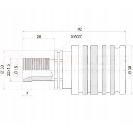 Hydraulic quick connector Euro socket M22 long