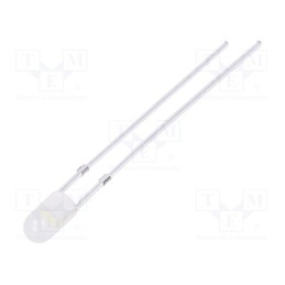 1 pcs x OPTOSUPPLY - OSW4YK3E32B - LED, 3mm, white cold, 750÷1120mcd, 30°, Front: convex, 2.8÷3.6V