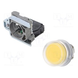 1 pcs x SCHNEIDER ELECTRIC - XB4BP51 - Switch: push-button, 22mm, NO, yellow, none, 3A/240VAC, IP66, flat