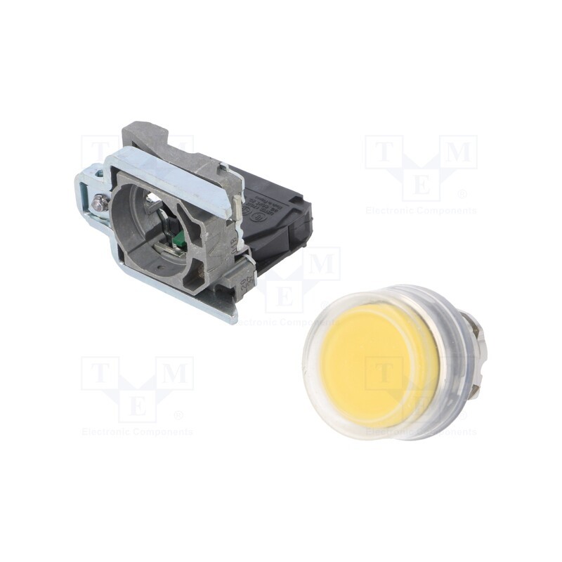 1 pcs x SCHNEIDER ELECTRIC - XB4BP51 - Switch: push-button, 22mm, NO, yellow, none, 3A/240VAC, IP66, flat