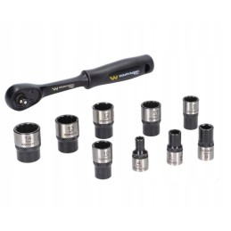 Socket set 1 4 4 14 ratchet 10 pcs Warynski