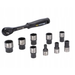Socket set 1 4 4 14 ratchet 10 pcs Warynski
