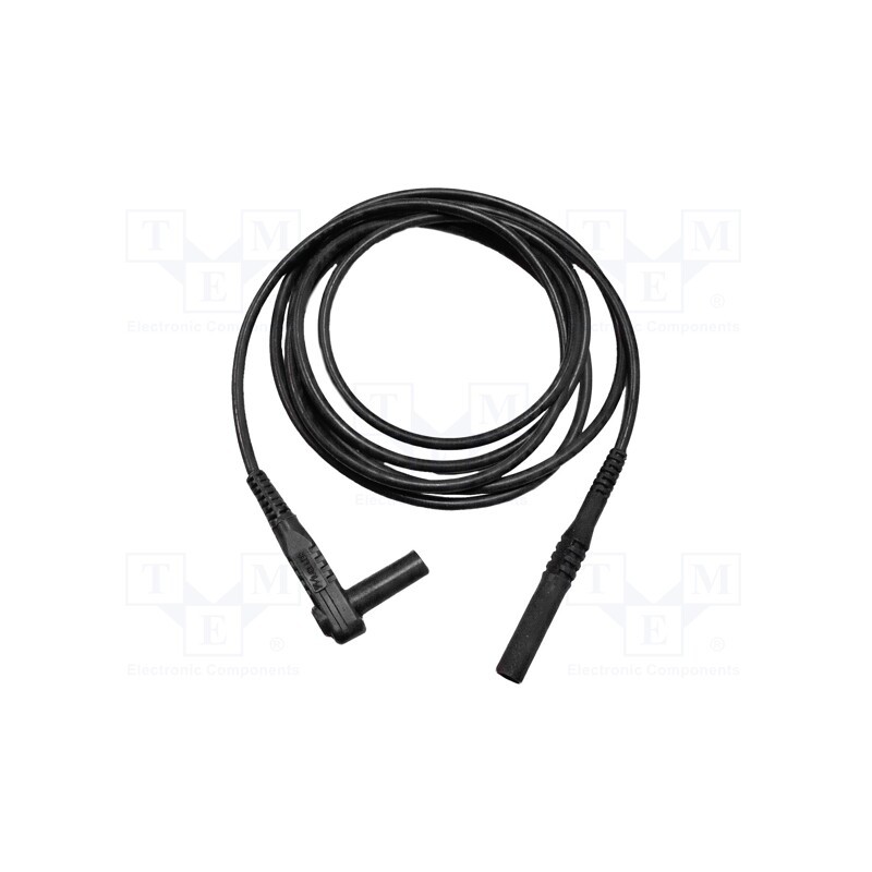 1 pcs x MUELLER ELECTRIC - BU-6162-M-24-0 - Test lead, 20A, banana plug 4mm,angular banana plug 4mm, black