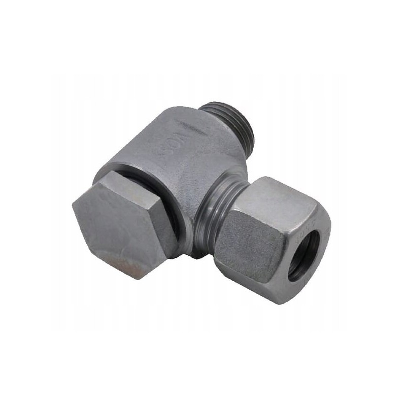 Angled threaded swivel connector 15l m18