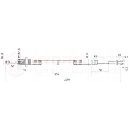 Cable for distributor 2m hydrolider forks