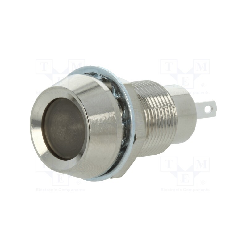 1 pcs x MARL - 512-501-21 - Indicator: LED, recessed, red, 12VDC, Ø12.7mm, IP67, brass