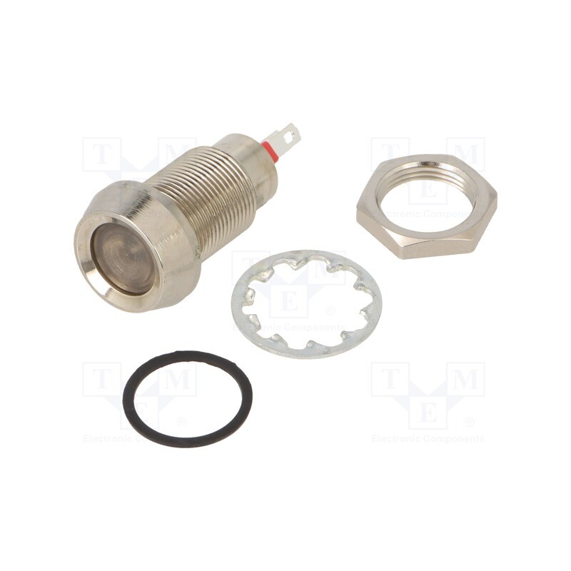 1 pcs x MARL - 512-521-23 - Indicator: LED, recessed, yellow, 24÷28VDC, Ø12.7mm, IP67, brass