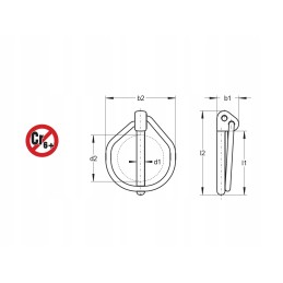 Pin with ring rubig 12x45 oe10 5