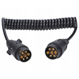 Spiral electric cable, 2 meters, 7-pin plug