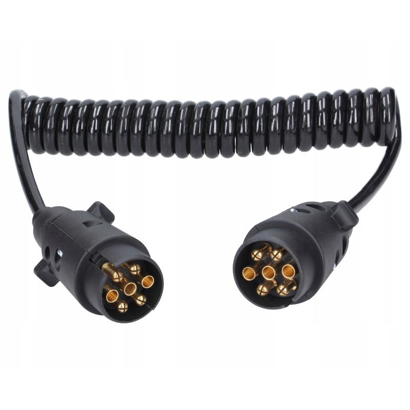 Spiral electric cable, 2 meters, 7-pin plug