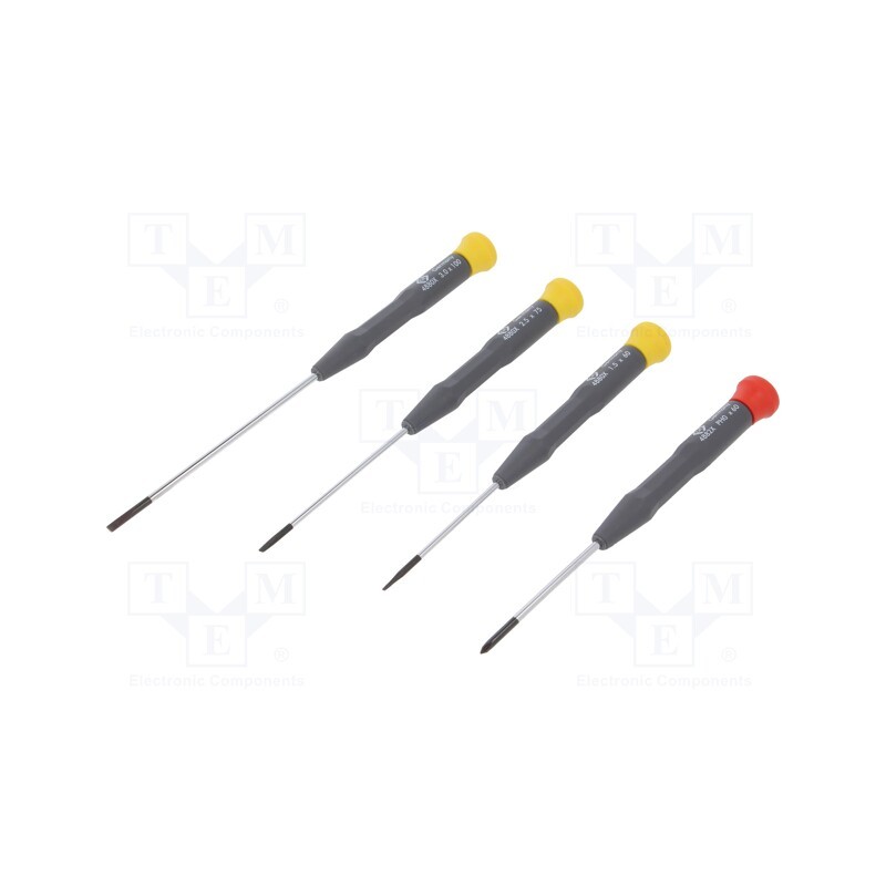 1 set x C.K - T4884X - Kit: screwdrivers, precision, Phillips,slot, 4pcs.