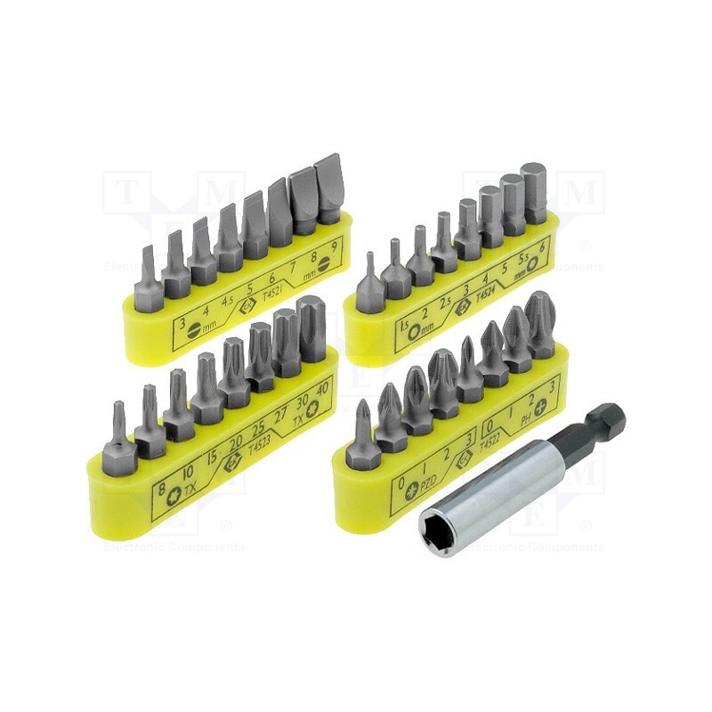 1 set x C.K - T4520 - Kit: screwdriver bits, 30mm, Mounting: 1/4' (C6,3mm), blister