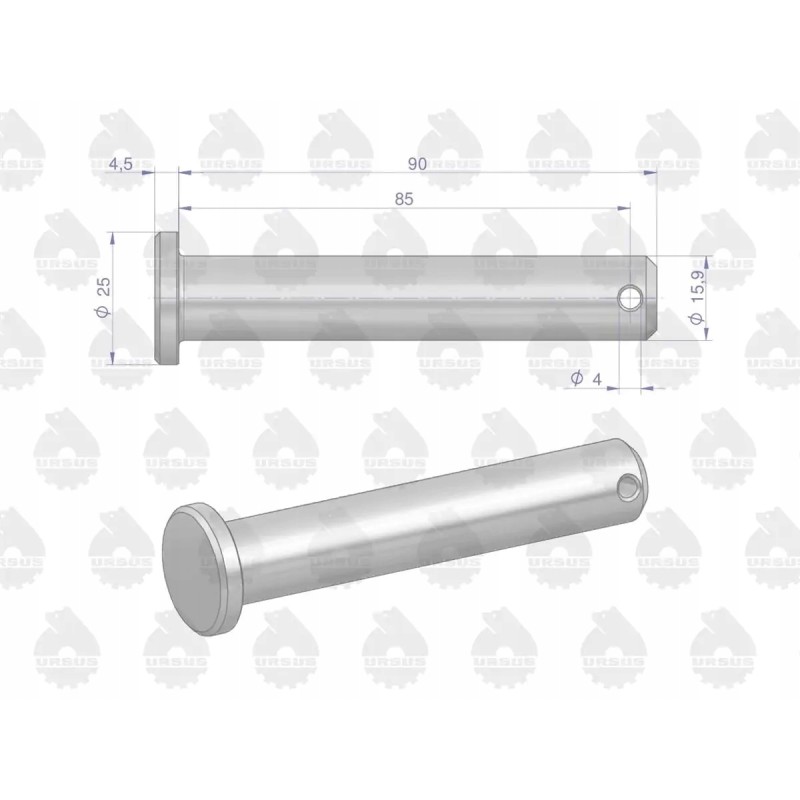 Pc 330 hanger mounting pin, original Ursus