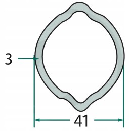 Profile pipe for fight 41x3 g4 mm price per meter