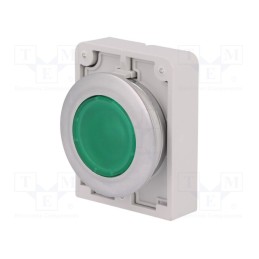 1 pcs x EATON ELECTRIC - M30C-FDL-G - Switch: push-button, 30mm, Stabl.pos: 1, green, M22-FLED,M22-LED