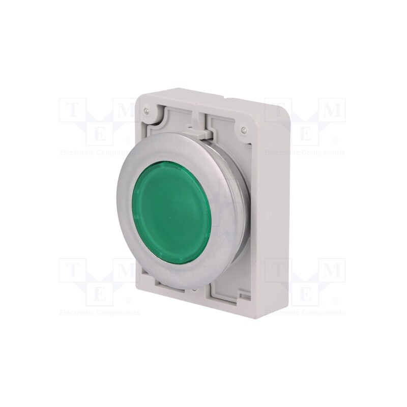 1 pcs x EATON ELECTRIC - M30C-FDL-G - Switch: push-button, 30mm, Stabl.pos: 1, green, M22-FLED,M22-LED
