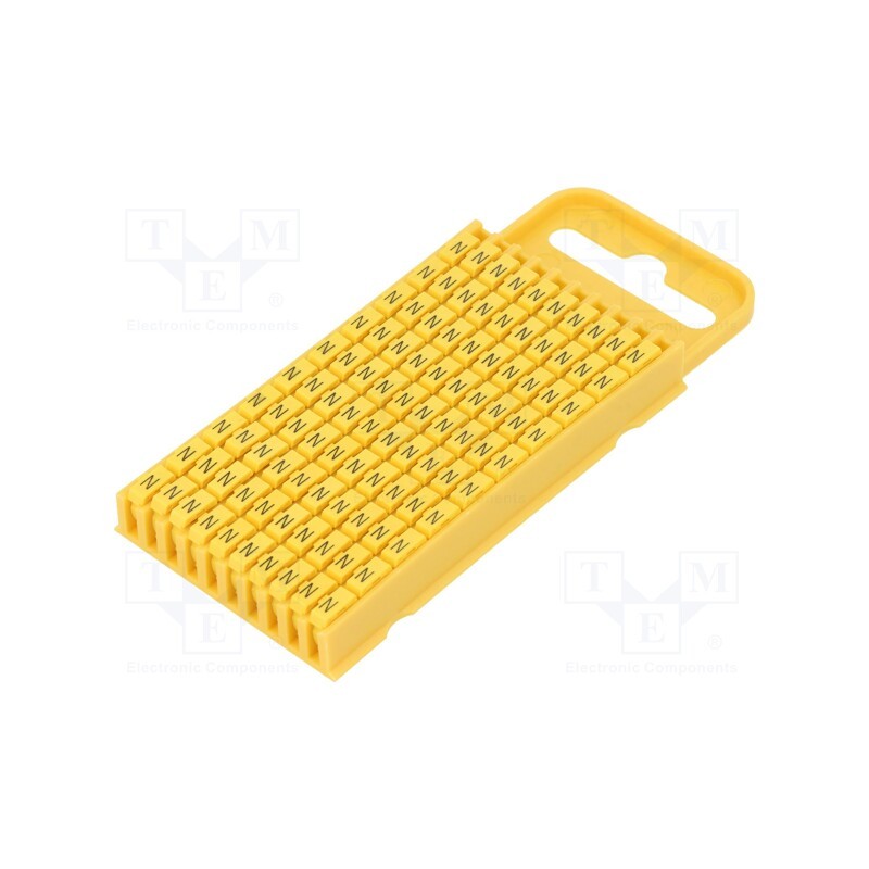 100 pcs x HELLERMANNTYTON - 561-03144 - Markers, Marking: N, 4.3÷5.3mm, polyamide, yellow, -40÷85°C, WIC