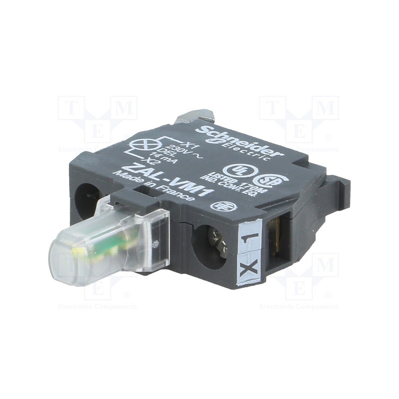 1 pcs x SCHNEIDER ELECTRIC - ZALVM1 - Illuminating unit, 22mm, Harmony XB4, -25÷70°C, Illumin: LED