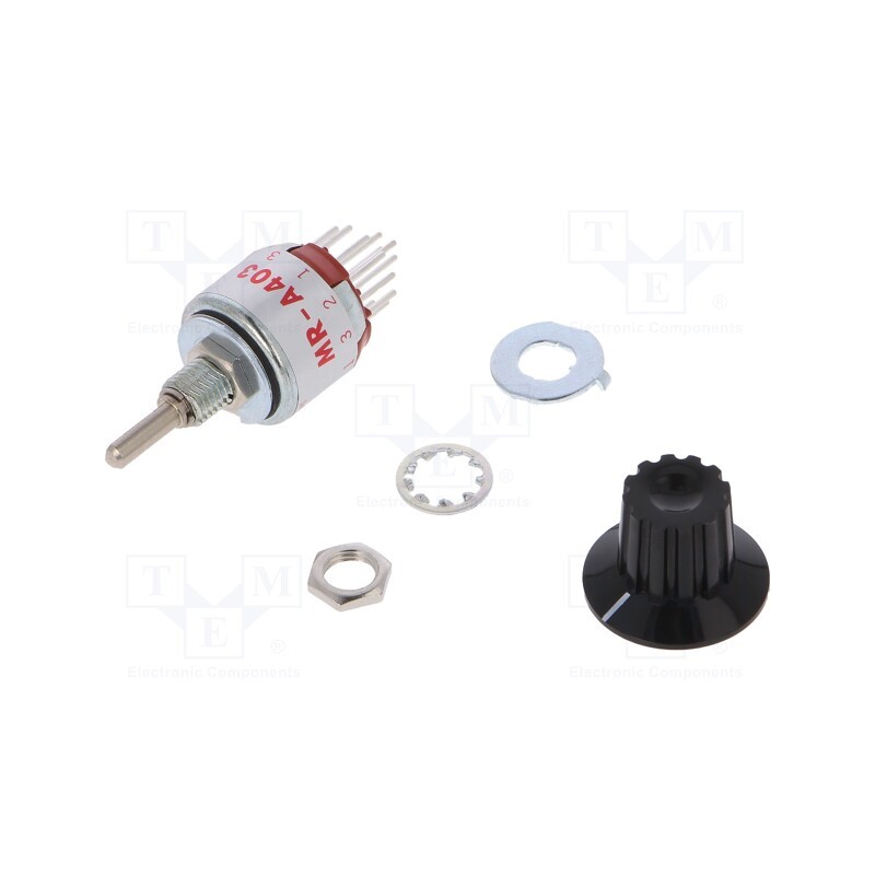 1 pcs x NKK SWITCHES - MRA403-A - Switch: rotary, Pos: 3, 4P3T, 0.01A/28VAC, 0.01A/28VDC, -10÷70°C
