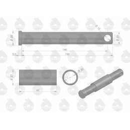 Fork mounting pin with frame C 330 C 360 Ursus