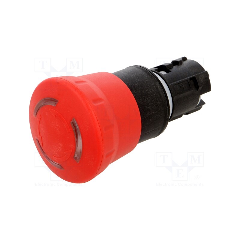 1 pcs x SIEMENS - 3SU1001-1HB20-0AA0 - Switch: emergency stop, 22mm, Stabl.pos: 2, red, mushroom, Pos: 2