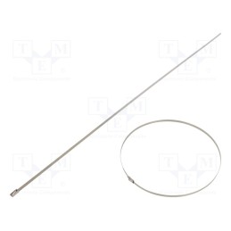 100 pcs x BM GROUP - BMS5245 - Cable tie, L: 520mm, W: 4.6mm, stainless steel AISI 304, 890N