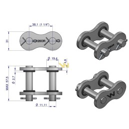 Chain lock with O-ring ansi a 120 r1 1 1 2 wa
