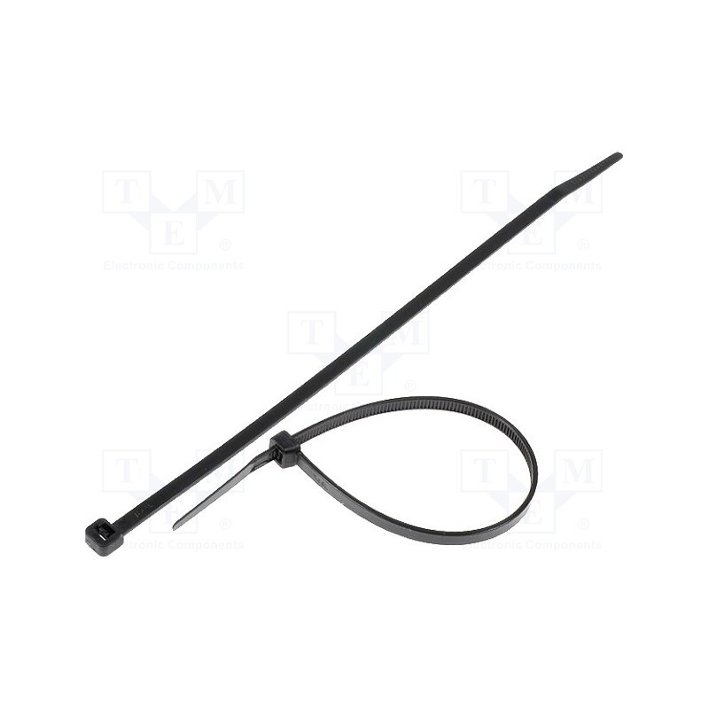 100 pcs x KSS WIRING - CV-200BK - Cable tie, L: 203mm, W: 4.6mm, polyamide, 215.5N, black, Ømax: 55mm