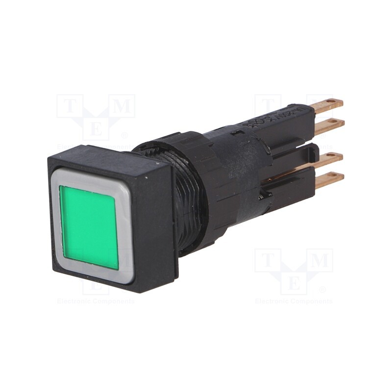 1 pcs x EATON ELECTRIC - Q18LTR-GN/WB - Switch: push-button, 16mm, Stabl.pos: 2, green, filament lamp