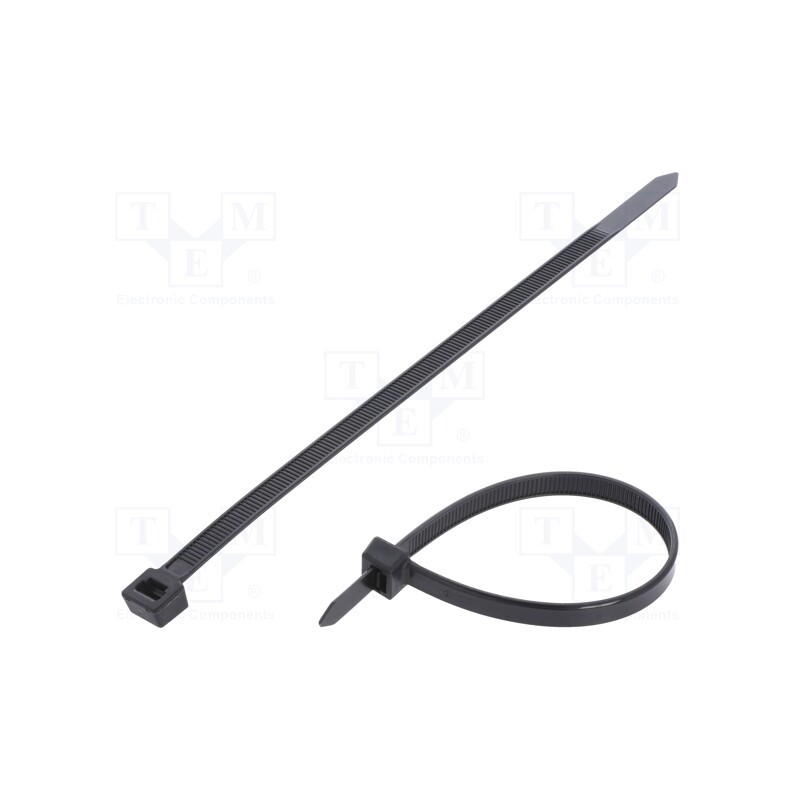 100 pcs x FIX&FASTEN - FIX-S-7.6X213/BK - Cable tie, L: 213mm, W: 7.6mm, polyamide, 533N, black, Ømax: 58mm