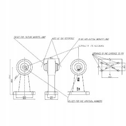 LED side marker lamp, left, long straight