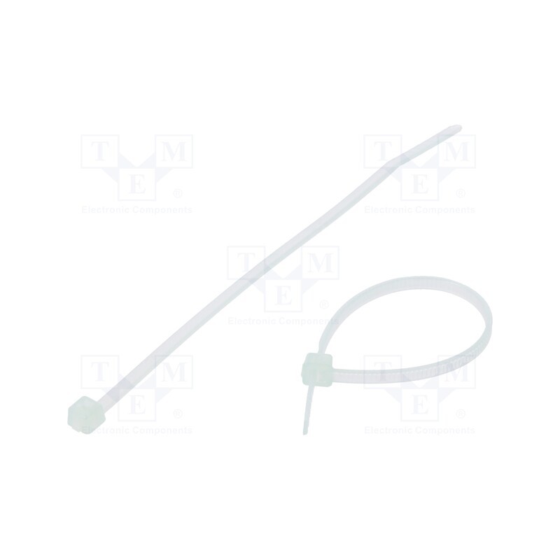 100 pcs x HELLERMANNTYTON - 111-01959 - Cable tie, L: 100mm, W: 2.5mm, polyamide, 80N, natural, Ømax: 22mm