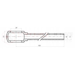 15 mm tube with a 27 mm mesh, 100 mm long, hydrolider