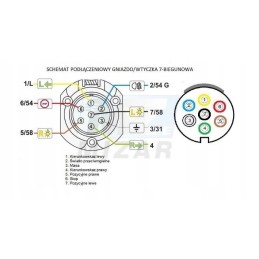 7-pole aluminum plug for trailer hitch