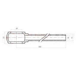 15 mm tube with a mesh of 27 mm, length 400 mm, hydrolider